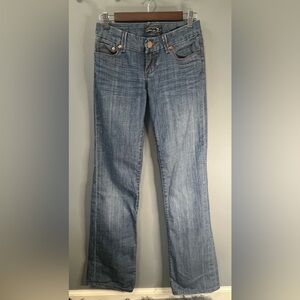 Seven7 Light Wash Boot Cut Jeans Sz 26 Y2K Aesthetic Low Rise Denim